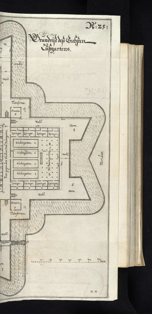 An illustration from Architectvra recreationis, das ist, Von allerhand nutzlich, vnd erfrewlichen Civilischen gebäwen : in vier vnterschidliche Hauptstuck eingetheilt ..., 1640, leaf 206