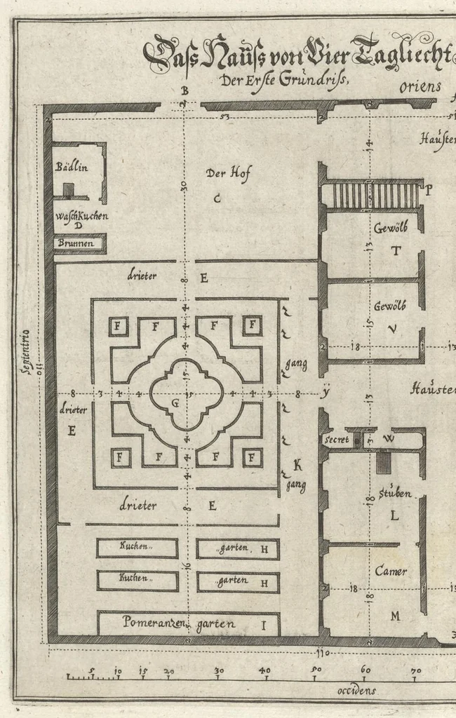 An illustration from Architectvra recreationis, das ist, Von allerhand nutzlich, vnd erfrewlichen Civilischen gebäwen : in vier vnterschidliche Hauptstuck eingetheilt ..., 1640, leaf 41