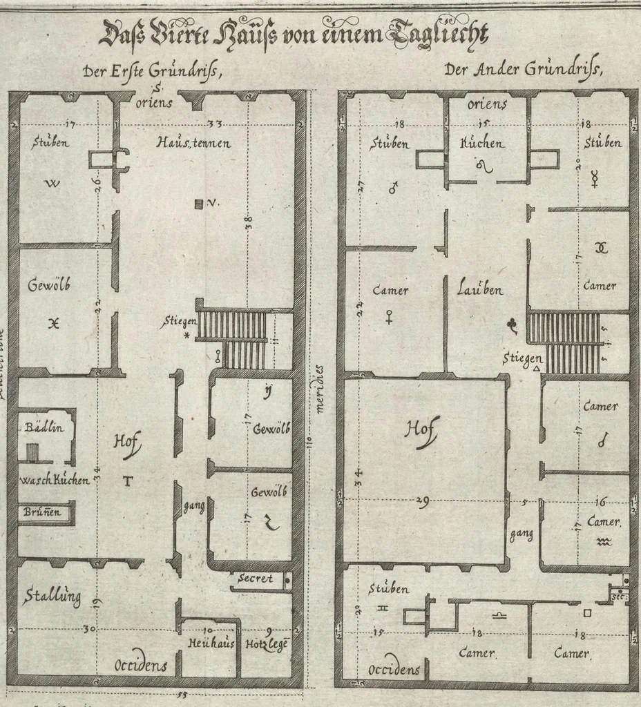 An illustration from Architectvra recreationis, das ist, Von allerhand nutzlich, vnd erfrewlichen Civilischen gebäwen : in vier vnterschidliche Hauptstuck eingetheilt ..., 1640, leaf 61