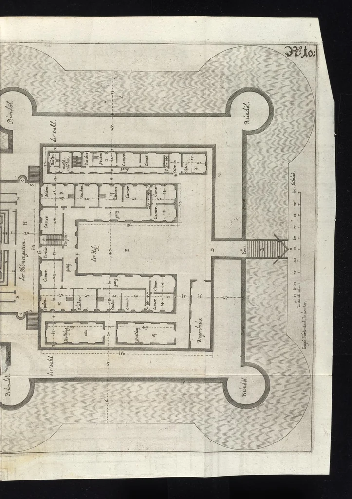 An illustration from Architectvra recreationis, das ist, Von allerhand nutzlich, vnd erfrewlichen Civilischen gebäwen : in vier vnterschidliche Hauptstuck eingetheilt ..., 1640, leaf 94