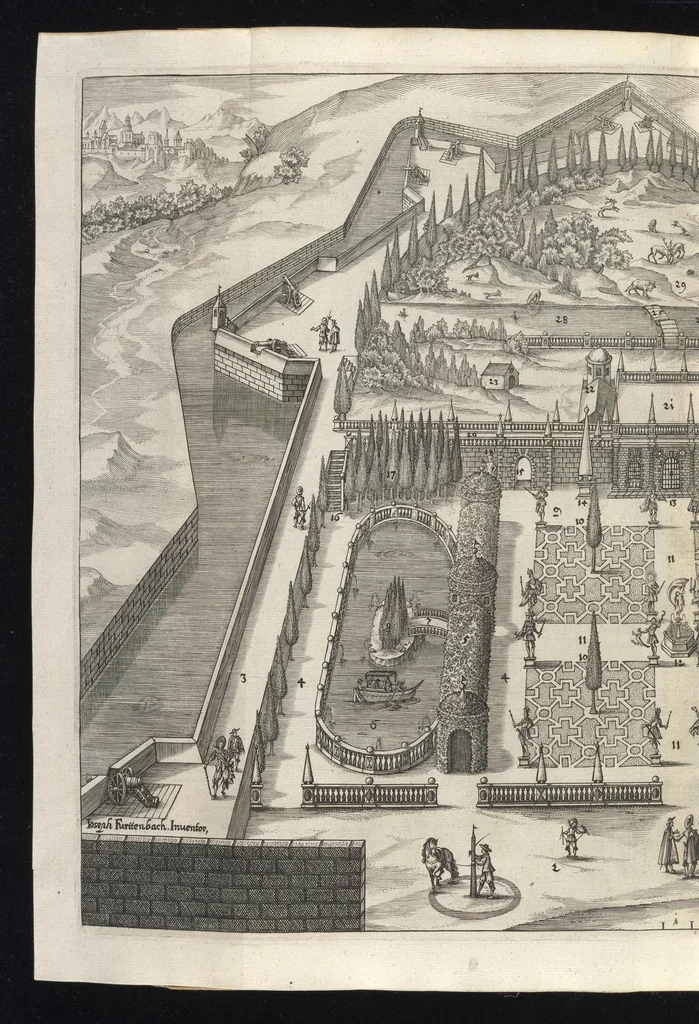 An illustration from Architectura civilis, das ist, Eigentlich Beschreibung wie Ma[nn] nach bester Form vnd gerechter Regul ..., 1628, leaf 105