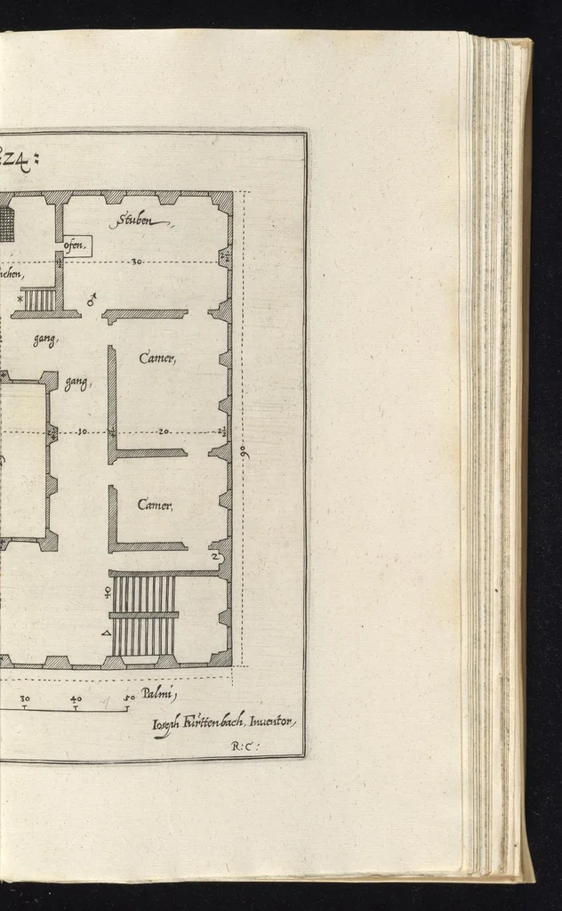 An illustration from Architectura civilis, das ist, Eigentlich Beschreibung wie Ma[nn] nach bester Form vnd gerechter Regul ..., 1628, leaf 176