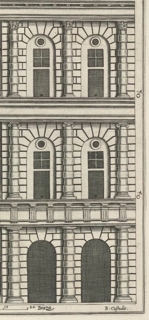 An illustration from Architectura civilis, das ist, Eigentlich Beschreibung wie Ma[nn] nach bester Form vnd gerechter Regul ..., 1628, leaf 44