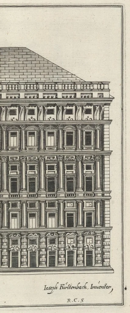 An illustration from Architectura civilis, das ist, Eigentlich Beschreibung wie Ma[nn] nach bester Form vnd gerechter Regul ..., 1628, leaf 70