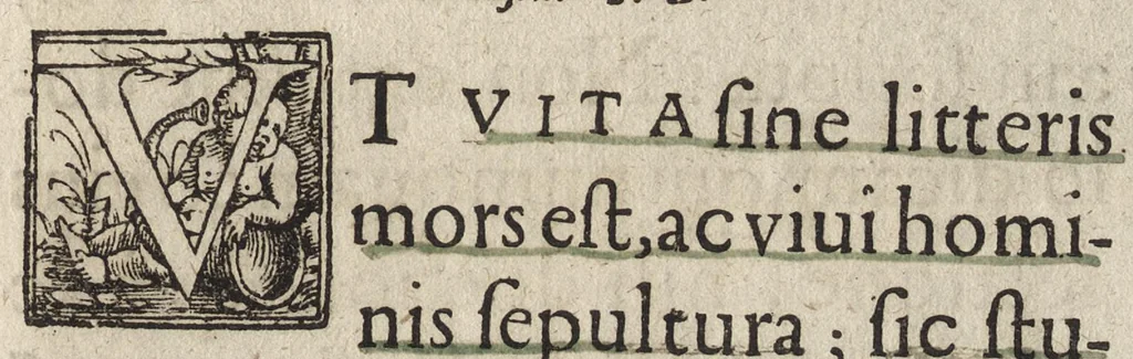 An illustration from Paraeneticorvm vetervm pars I : in qua producuntur scriptores VIII ..., 1604, leaf 44