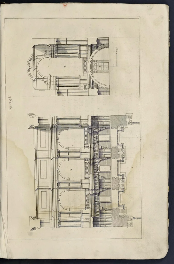 An illustration from Perspectiva pictorum et architectorum, 1693, leaf 210