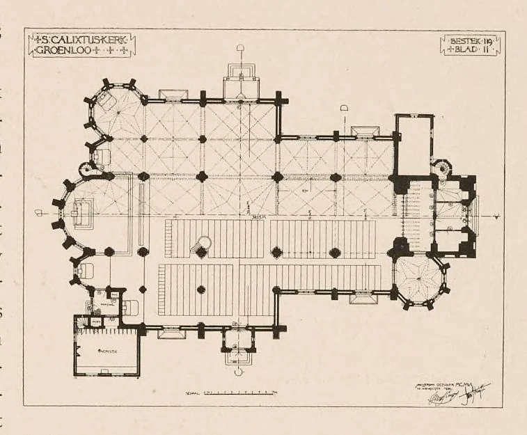 An illustration from De Katholieke kerken in Nederland : dat is de tegenwoordige staat dier kerken met hunne meubeling en versiering beschreven en afgebeeld, 1906, leaf 122