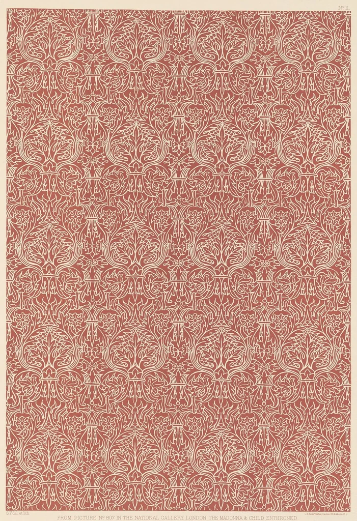 An illustration from Fifteenth century Italian ornament, chiefly taken from brocades and stuffs found in pictures in the National gallery, London;, 1886, leaf 38