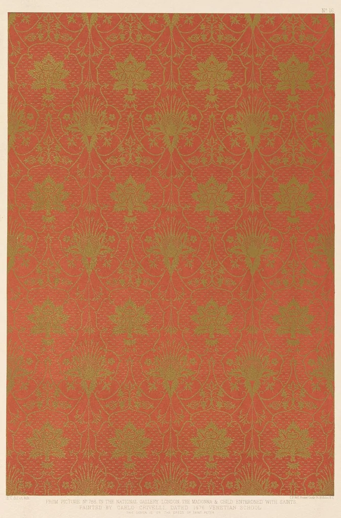 An illustration from Fifteenth century Italian ornament, chiefly taken from brocades and stuffs found in pictures in the National gallery, London;, 1886, leaf 48