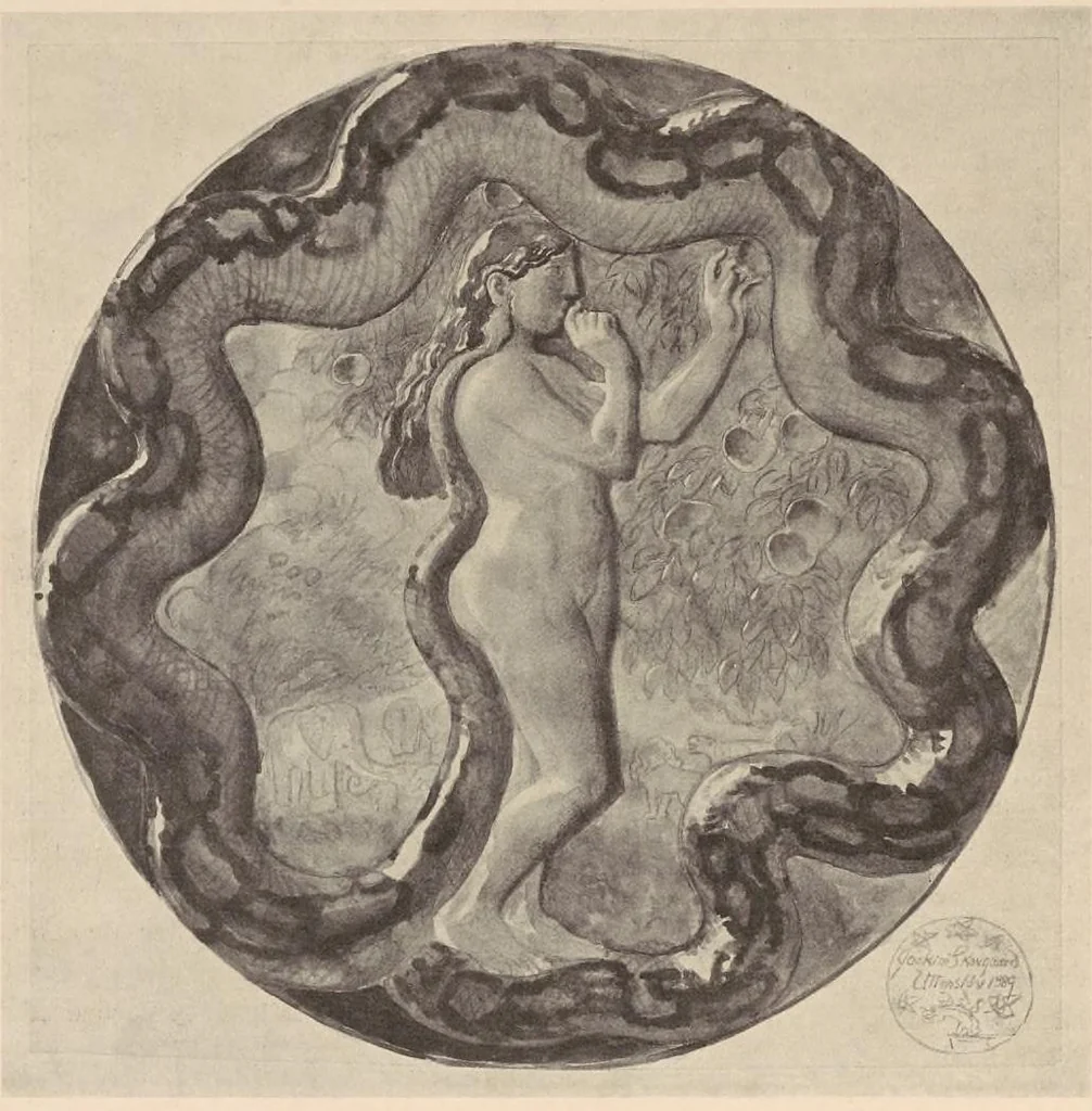 An illustration from Viborg Domkirke: Joakim Skovgaards billeder, Domkirkens historie. La cathédrale de Viborg: les peintures de Joakim Skovgaard, histoire de la cathédrale;, 1909, leaf 13