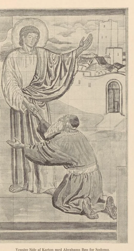 An illustration from Viborg Domkirke: Joakim Skovgaards billeder, Domkirkens historie. La cathédrale de Viborg: les peintures de Joakim Skovgaard, histoire de la cathédrale;, 1909, leaf 30