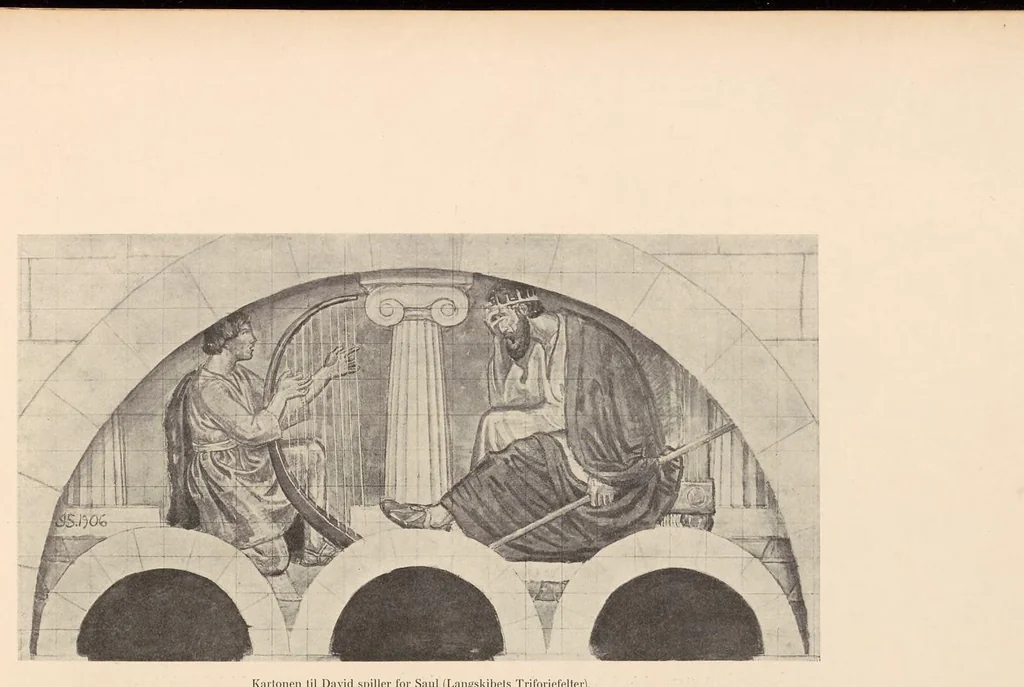 An illustration from Viborg Domkirke: Joakim Skovgaards billeder, Domkirkens historie. La cathédrale de Viborg: les peintures de Joakim Skovgaard, histoire de la cathédrale;, 1909, leaf 42