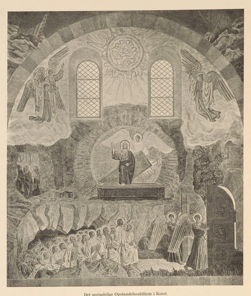An illustration from Viborg Domkirke: Joakim Skovgaards billeder, Domkirkens historie. La cathédrale de Viborg: les peintures de Joakim Skovgaard, histoire de la cathédrale;, 1909, leaf 51