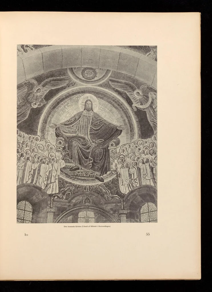 An illustration from Viborg Domkirke: Joakim Skovgaards billeder, Domkirkens historie. La cathédrale de Viborg: les peintures de Joakim Skovgaard, histoire de la cathédrale;, 1909, leaf 58