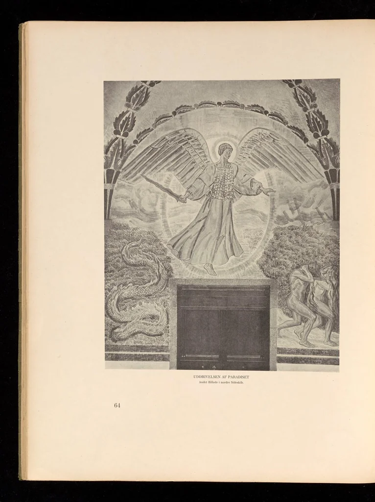 An illustration from Viborg Domkirke: Joakim Skovgaards billeder, Domkirkens historie. La cathédrale de Viborg: les peintures de Joakim Skovgaard, histoire de la cathédrale;, 1909, leaf 67