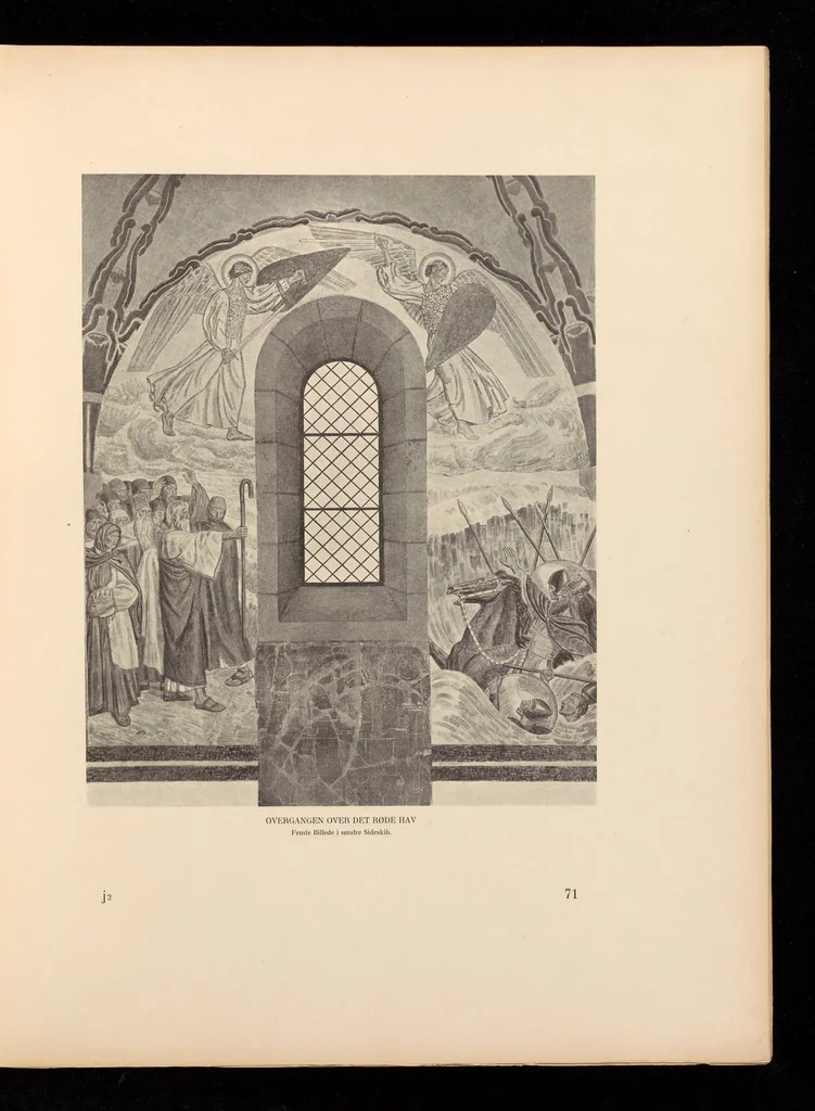 An illustration from Viborg Domkirke: Joakim Skovgaards billeder, Domkirkens historie. La cathédrale de Viborg: les peintures de Joakim Skovgaard, histoire de la cathédrale;, 1909, leaf 74