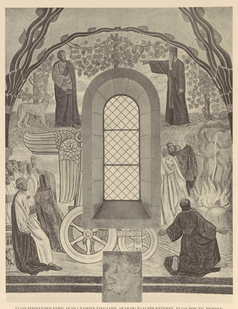 An illustration from Viborg Domkirke: Joakim Skovgaards billeder, Domkirkens historie. La cathédrale de Viborg: les peintures de Joakim Skovgaard, histoire de la cathédrale;, 1909, leaf 77