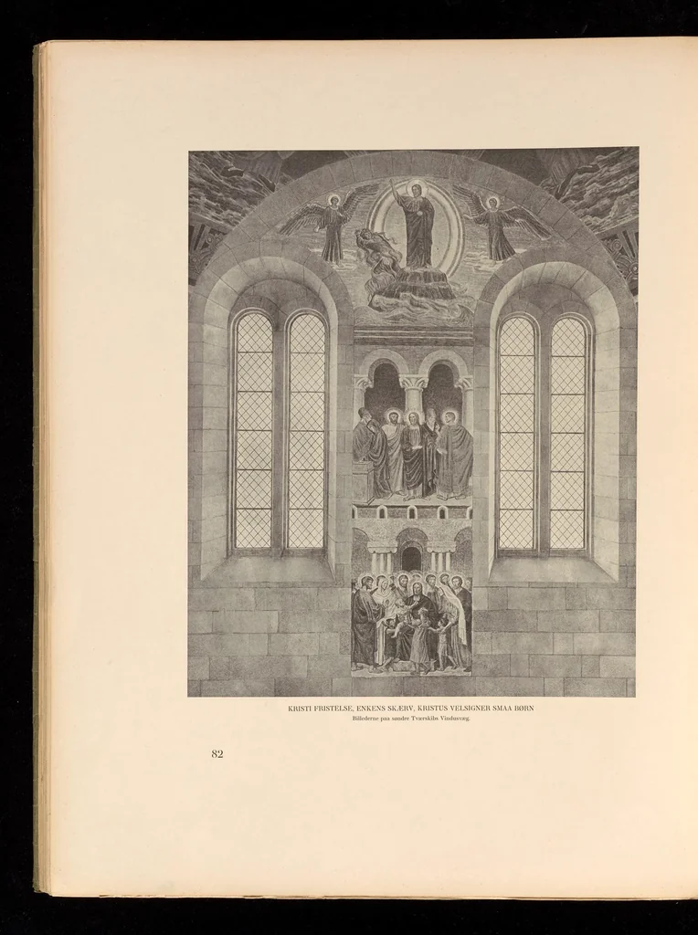 An illustration from Viborg Domkirke: Joakim Skovgaards billeder, Domkirkens historie. La cathédrale de Viborg: les peintures de Joakim Skovgaard, histoire de la cathédrale;, 1909, leaf 85
