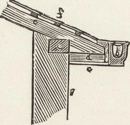 An illustration from The carpenter's assistant : containing a succinct account of Egyptian, Grecian and Roman architecture. Also, a description of the Tuscan, Doric, Ionic, Corinthian and composite orders; together with specifications, practical rules and tables for carpenters, and a glossary of architectural terms. Embellished with upwards of 200 plates of plans, elevations, details, and practical stair-building, 1854, leaf 133