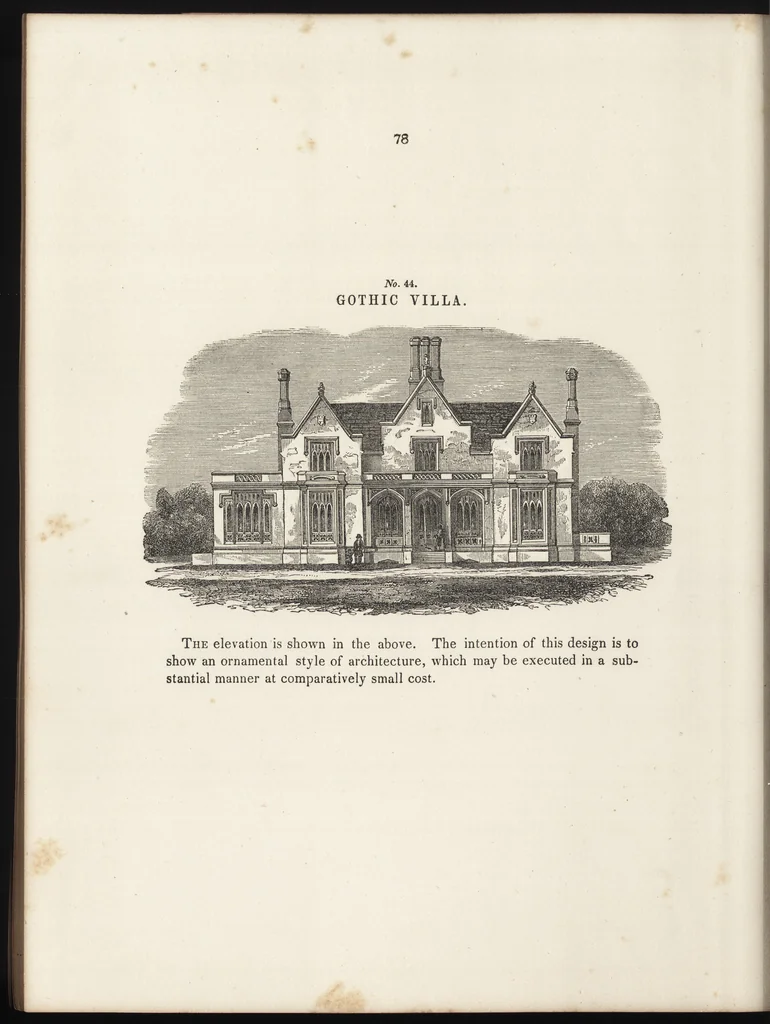 An illustration from The carpenter's assistant : containing a succinct account of Egyptian, Grecian and Roman architecture. Also, a description of the Tuscan, Doric, Ionic, Corinthian and composite orders; together with specifications, practical rules and tables for carpenters, and a glossary of architectural terms. Embellished with upwards of 200 plates of plans, elevations, details, and practical stair-building, 1854, leaf 157