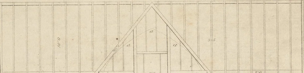 An illustration from The carpenter's assistant : containing a succinct account of Egyptian, Grecian and Roman architecture. Also, a description of the Tuscan, Doric, Ionic, Corinthian and composite orders; together with specifications, practical rules and tables for carpenters, and a glossary of architectural terms. Embellished with upwards of 200 plates of plans, elevations, details, and practical stair-building, 1854, leaf 167