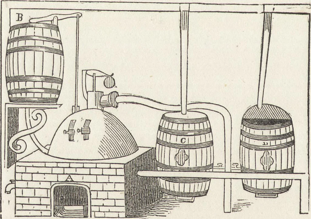An illustration from The carpenter's assistant : containing a succinct account of Egyptian, Grecian and Roman architecture. Also, a description of the Tuscan, Doric, Ionic, Corinthian and composite orders; together with specifications, practical rules and tables for carpenters, and a glossary of architectural terms. Embellished with upwards of 200 plates of plans, elevations, details, and practical stair-building, 1854, leaf 177