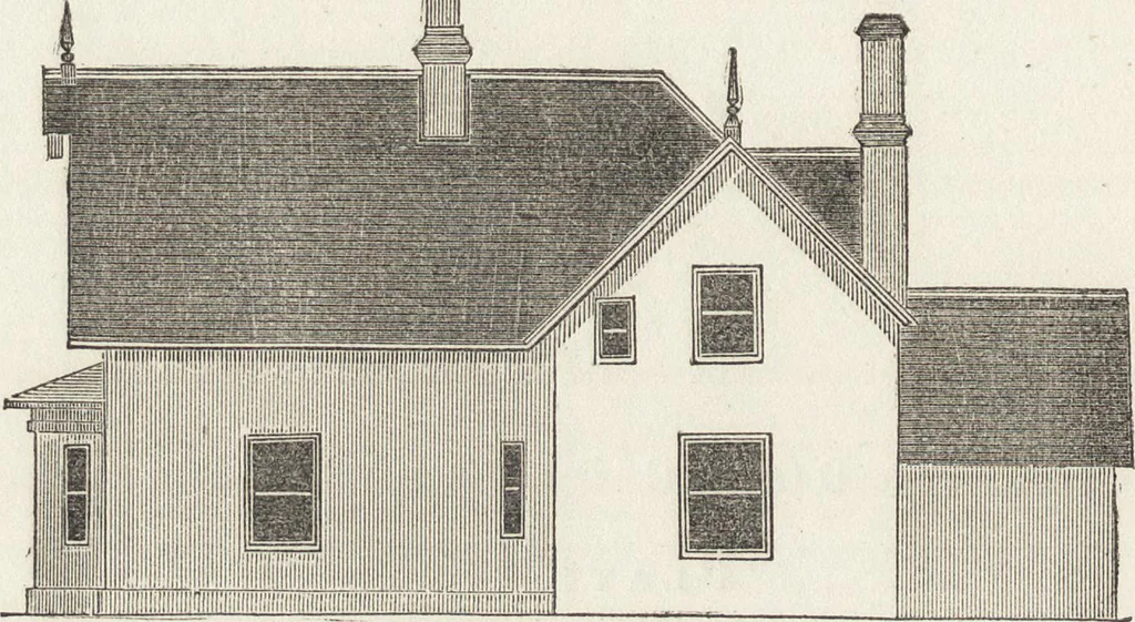 An illustration from The carpenter's assistant : containing a succinct account of Egyptian, Grecian and Roman architecture. Also, a description of the Tuscan, Doric, Ionic, Corinthian and composite orders; together with specifications, practical rules and tables for carpenters, and a glossary of architectural terms. Embellished with upwards of 200 plates of plans, elevations, details, and practical stair-building, 1854, leaf 73