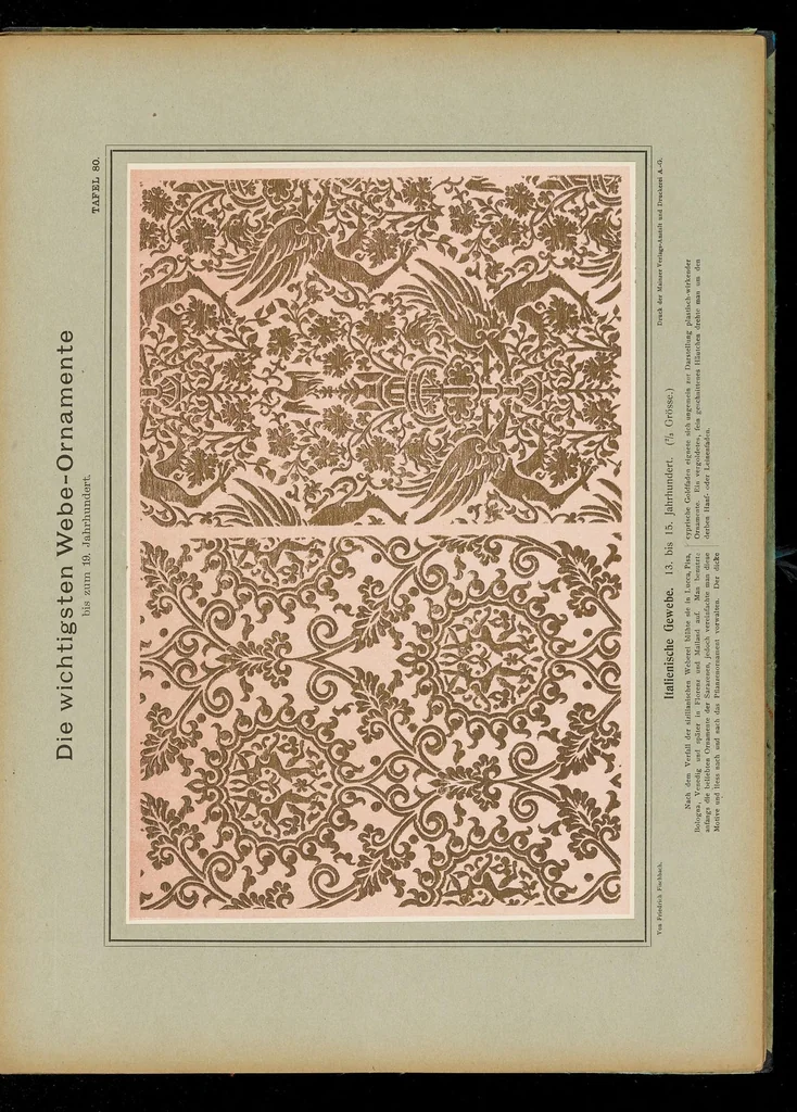 An illustration from Die wichtigsten Webe-Ornamente bis zum 19. Jahrhundert, 1902, leaf 56