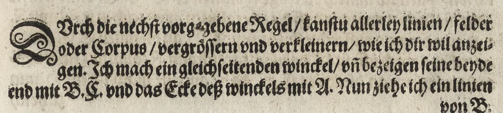 An illustration from Dess Circkelss vnd Richtscheyts, auch der Perspectiua, vnd Proportion der Menschen vnd Rosse, kurtze, doch gründtliche Vnderweisung, dess rechten gebrauchs : mit viel schönen Figuren, aller anfahenden Jugendt, vnnd andern liebhabern dieser Kunst, als Goldschmiden, Malern, Bildhauwern, Steinmetzen, Schreinern, [et]c. eigentlich fürgebildet, vormals im Truck nie gesehen, sonder jetzunder erstmals von neuwem an Tag gegeben, 1618, leaf 20