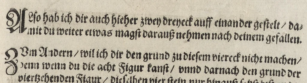 An illustration from Dess Circkelss vnd Richtscheyts, auch der Perspectiua, vnd Proportion der Menschen vnd Rosse, kurtze, doch gründtliche Vnderweisung, dess rechten gebrauchs : mit viel schönen Figuren, aller anfahenden Jugendt, vnnd andern liebhabern dieser Kunst, als Goldschmiden, Malern, Bildhauwern, Steinmetzen, Schreinern, [et]c. eigentlich fürgebildet, vormals im Truck nie gesehen, sonder jetzunder erstmals von neuwem an Tag gegeben, 1618, leaf 46