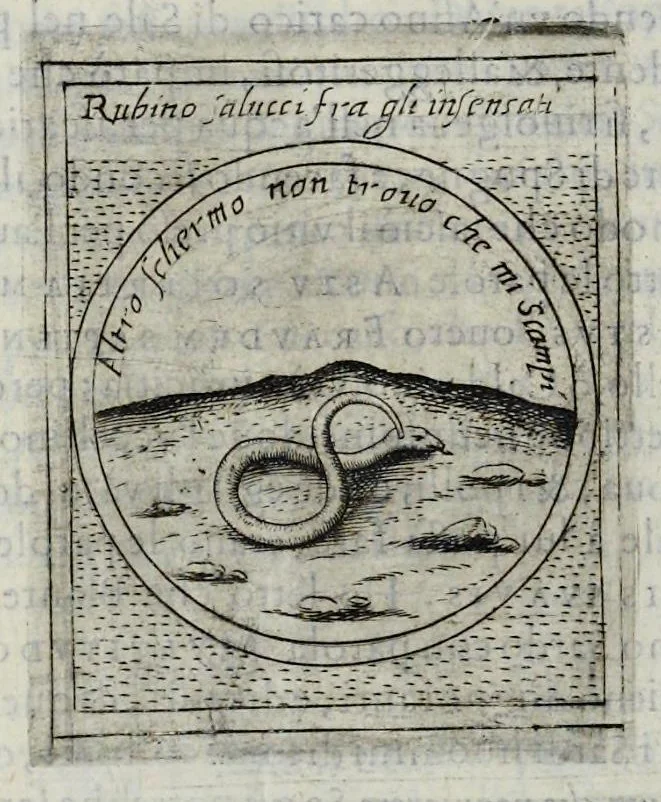 An illustration from Teatro d'imprese, 1623, leaf 605