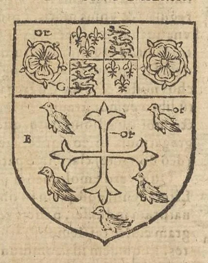 An illustration from Apostolatus Benedictinorum in Anglia, siue, Disceptatio historica, de antiquitate ordinis congregationisque monachorum nigrorum S. Benedicti in regno Angliae : in qua demonstratur S. Gregorium, eius nationis apostolum, fuisse benedictinum : ostenditur etiam obiter quanto numero, quibusque temporibus, alij ordines religiosorum, in eodem regno coeperint agnosci : cum appendice copiosa instrumentorum venerandae vetustatis ..., 1626, leaf 246