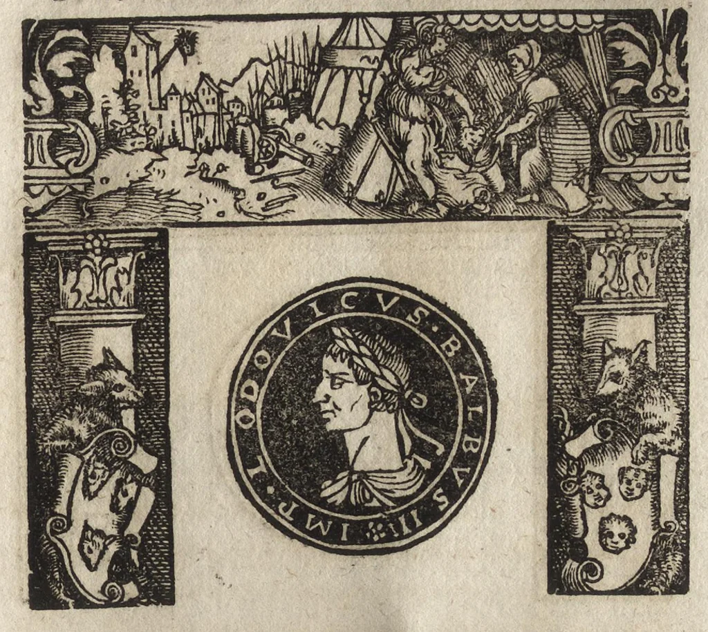 An illustration from Imperatorum et Caesarum vitæ : cum imaginibus ad uiuam effigiem expressis, 1534, leaf 166