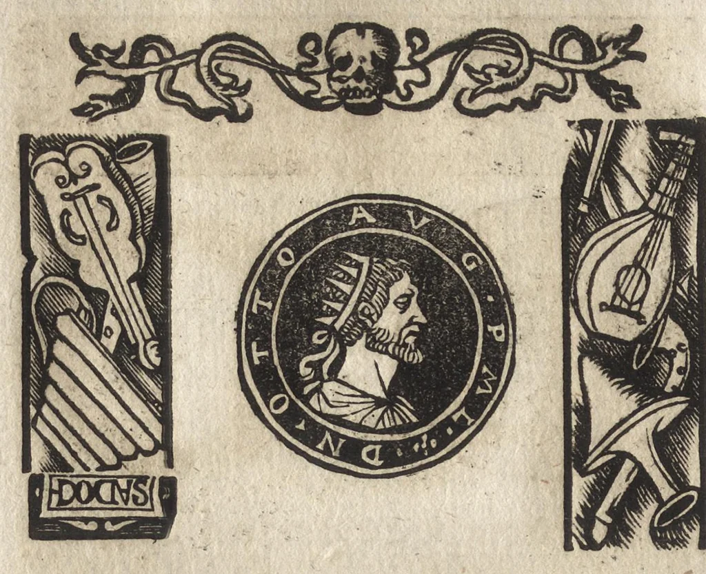 An illustration from Imperatorum et Caesarum vitæ : cum imaginibus ad uiuam effigiem expressis, 1534, leaf 171