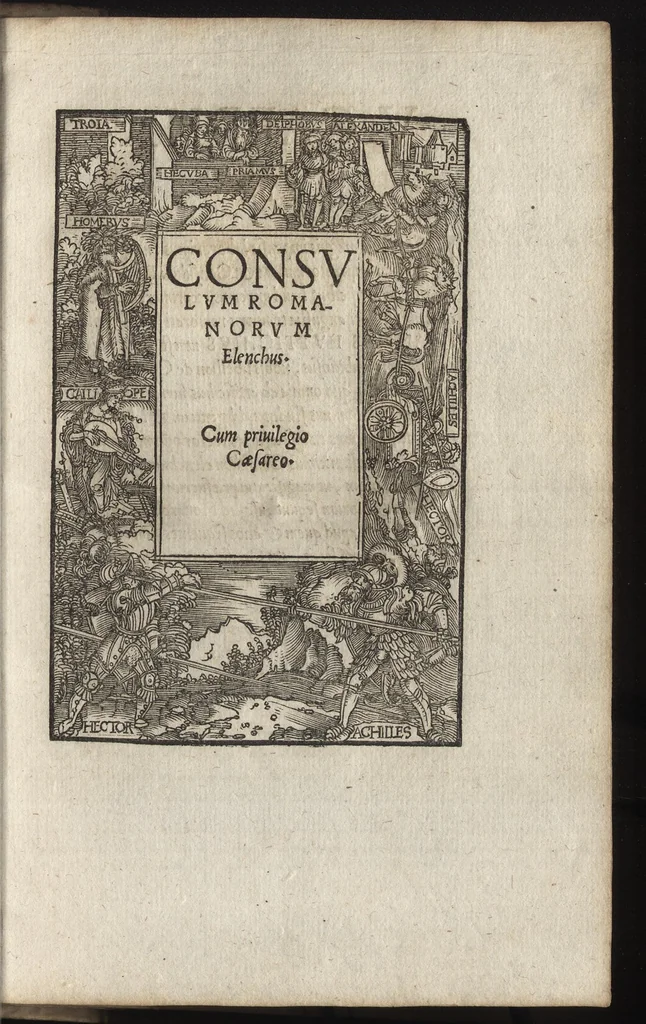 An illustration from Imperatorum et Caesarum vitæ : cum imaginibus ad uiuam effigiem expressis, 1534, leaf 200