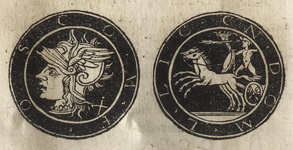 An illustration from Imperatorum et Caesarum vitæ : cum imaginibus ad uiuam effigiem expressis, 1534, leaf 217