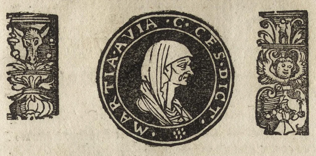 An illustration from Imperatorum et Caesarum vitæ : cum imaginibus ad uiuam effigiem expressis, 1534, leaf 22