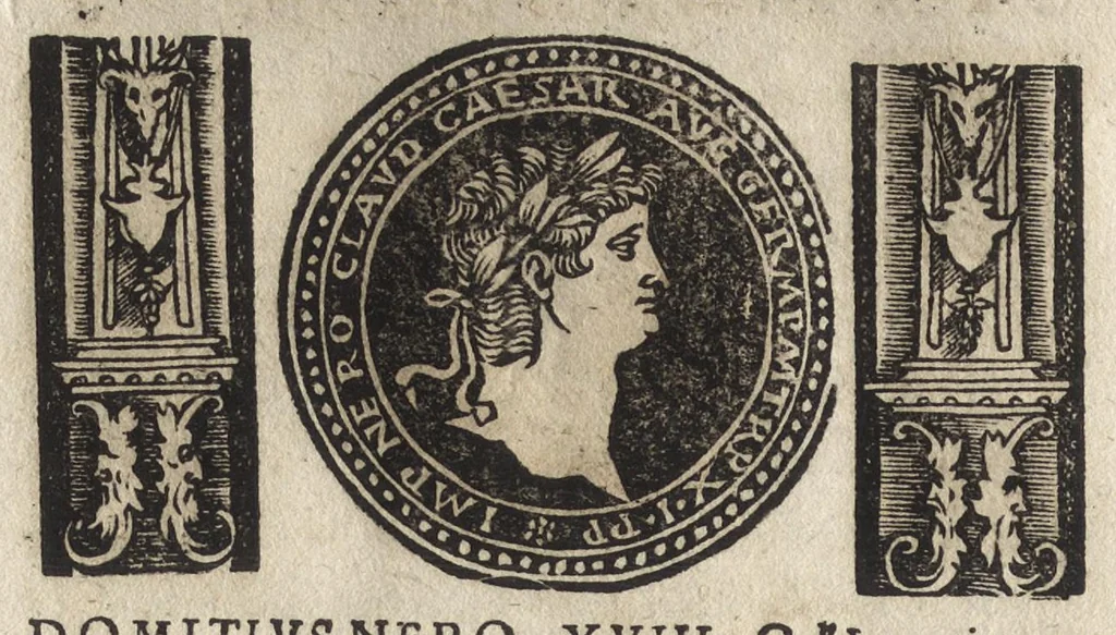 An illustration from Imperatorum et Caesarum vitæ : cum imaginibus ad uiuam effigiem expressis, 1534, leaf 45