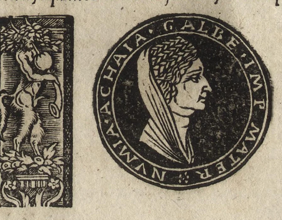 An illustration from Imperatorum et Caesarum vitæ : cum imaginibus ad uiuam effigiem expressis, 1534, leaf 50