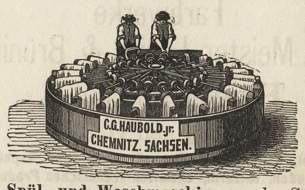 An illustration from Das Färben und Bleichen : von Baumwolle, Wolle, Seide, Jute, Leinen, etc : in unversponnenen Zustande, al Garn und al Stückware : Praktisches Hilfs- und Lehrbuch bearbeitet für Färber und Färberei-Chemiker, sowie zum Unterricht in Fachschulen, mit zahlreichen Maschinenzeichnungen, 1889, leaf 289