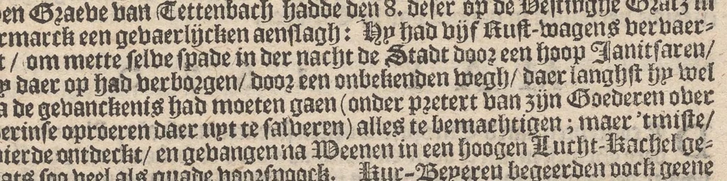 An illustration from Hollandtsche Mercurius : behelzende het ghedenckweerdighste in Christenrijck voor-ghevallen, binnen 't gantsche jaer .., 1650, leaf 62