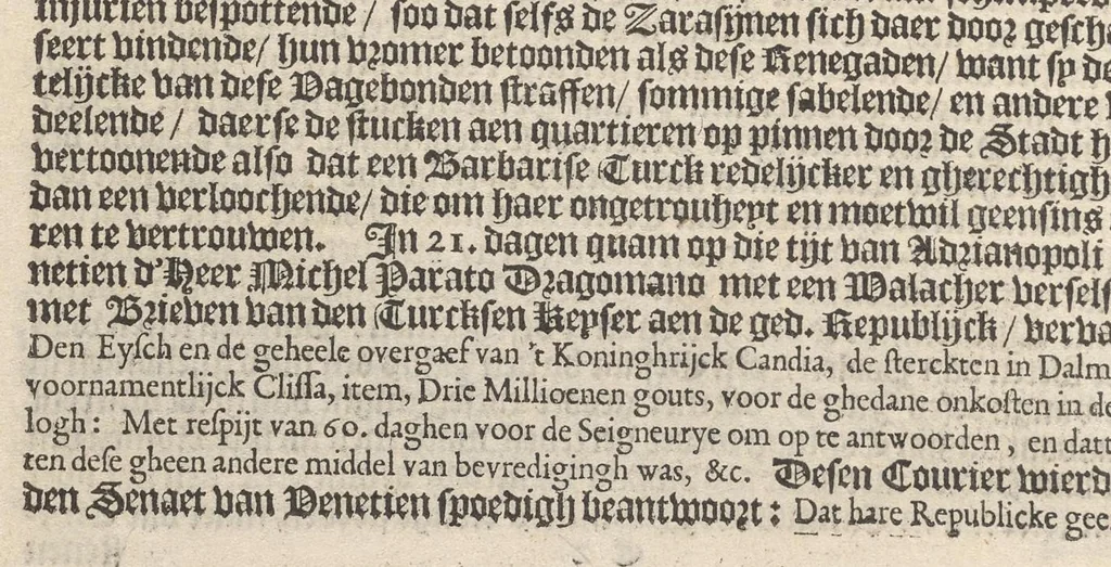 An illustration from Hollandtsche Mercurius : behelzende het ghedenckweerdighste in Christenrijck voor-ghevallen, binnen 't gantsche jaer .., 1650, leaf 527