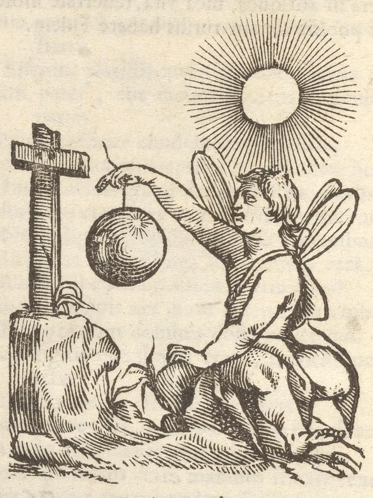 An illustration from Guilielmi HesI Antuerpiensis è Societate Iesu Emblemata sacra de fide, spe, charitate, 1636, leaf 89