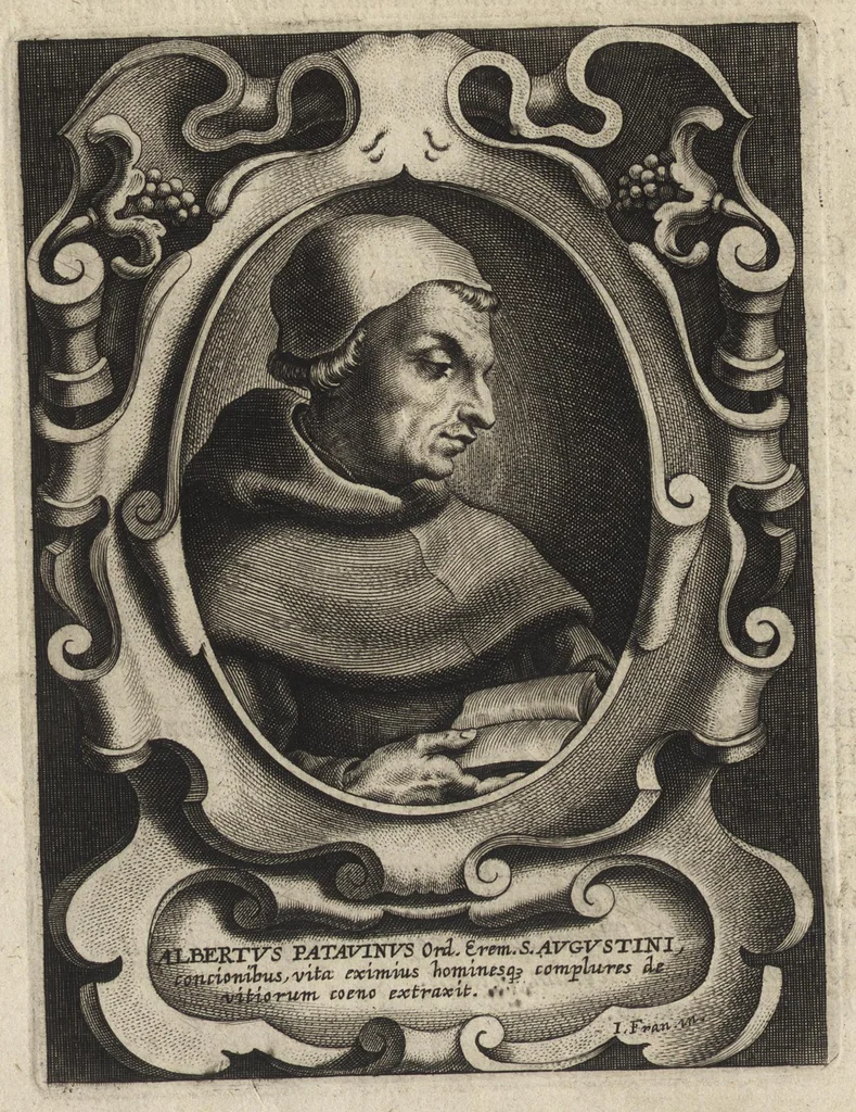 An illustration from Virorum illustrium ex ordine eremitarum D. Augustini elogia : cum singulorvm expressis ad viuum iconibus, 1636, leaf 135