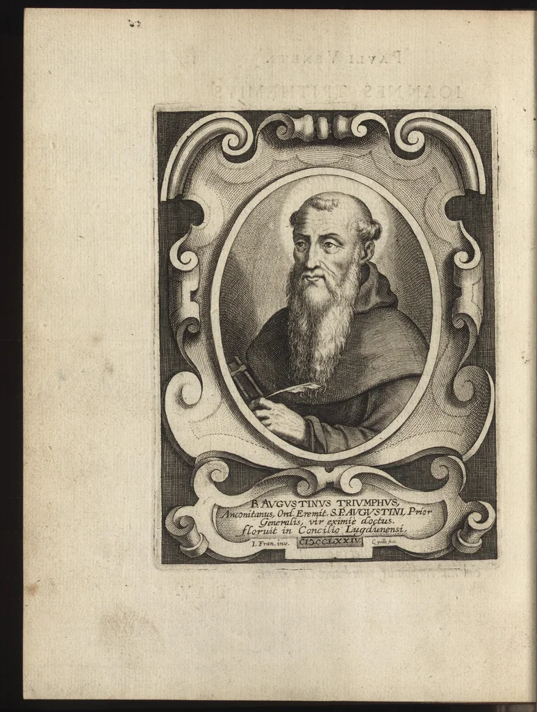 An illustration from Virorum illustrium ex ordine eremitarum D. Augustini elogia : cum singulorvm expressis ad viuum iconibus, 1636, leaf 147