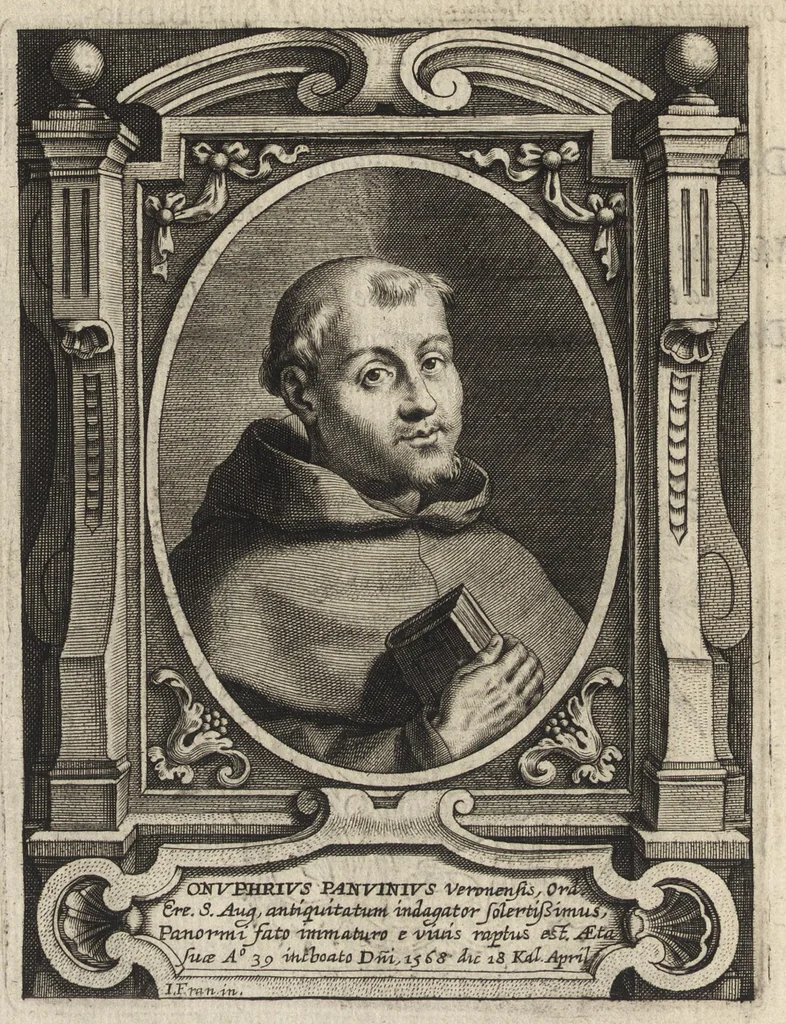 An illustration from Virorum illustrium ex ordine eremitarum D. Augustini elogia : cum singulorvm expressis ad viuum iconibus, 1636, leaf 165
