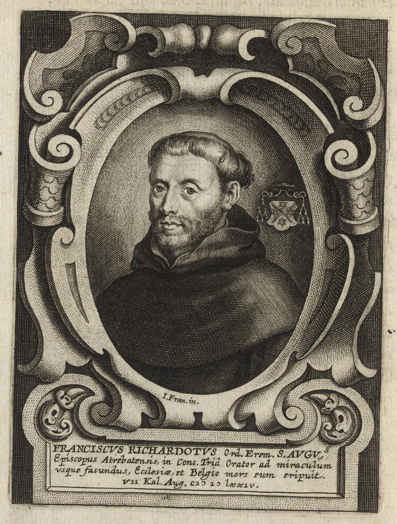 An illustration from Virorum illustrium ex ordine eremitarum D. Augustini elogia : cum singulorvm expressis ad viuum iconibus, 1636, leaf 175