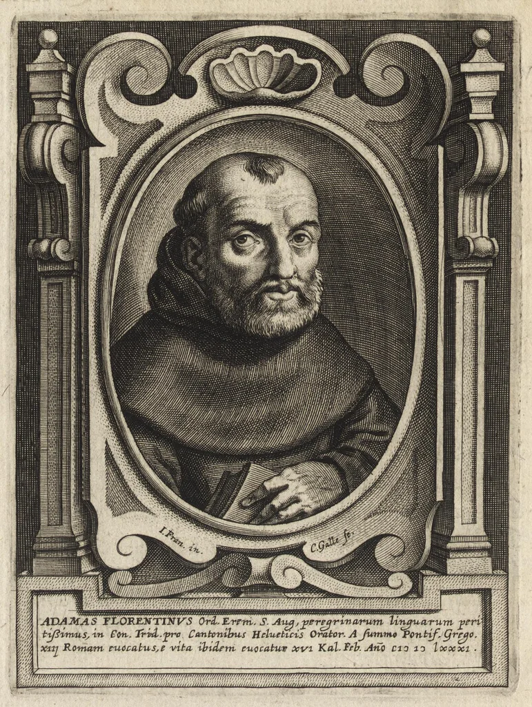 An illustration from Virorum illustrium ex ordine eremitarum D. Augustini elogia : cum singulorvm expressis ad viuum iconibus, 1636, leaf 191