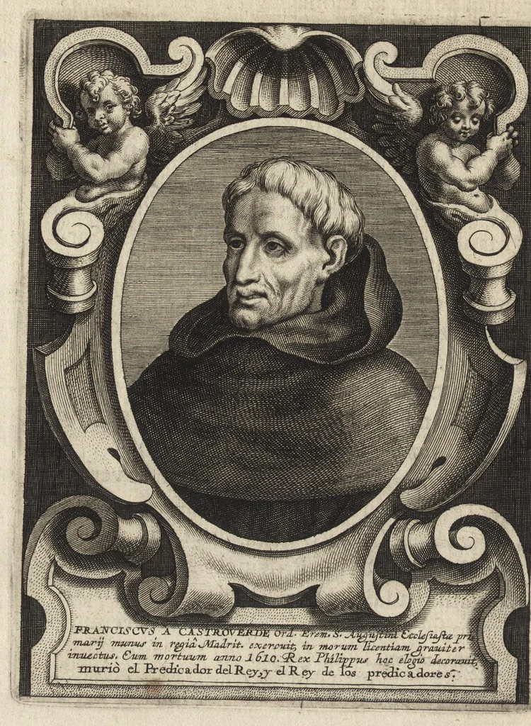 An illustration from Virorum illustrium ex ordine eremitarum D. Augustini elogia : cum singulorvm expressis ad viuum iconibus, 1636, leaf 221