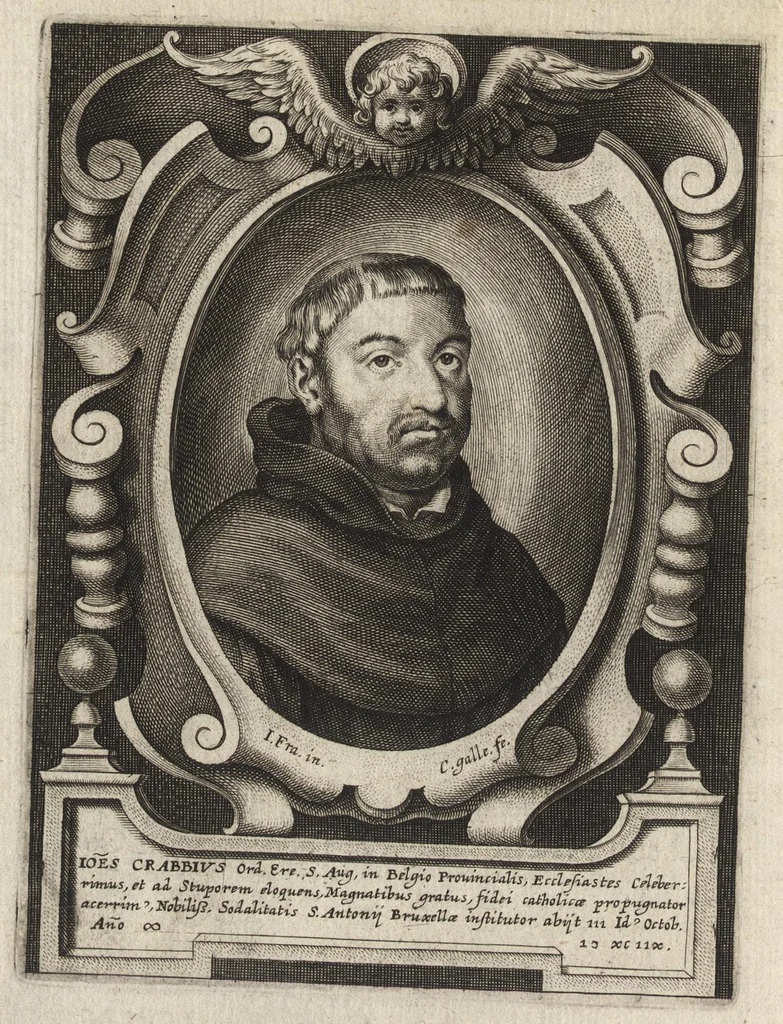 An illustration from Virorum illustrium ex ordine eremitarum D. Augustini elogia : cum singulorvm expressis ad viuum iconibus, 1636, leaf 257